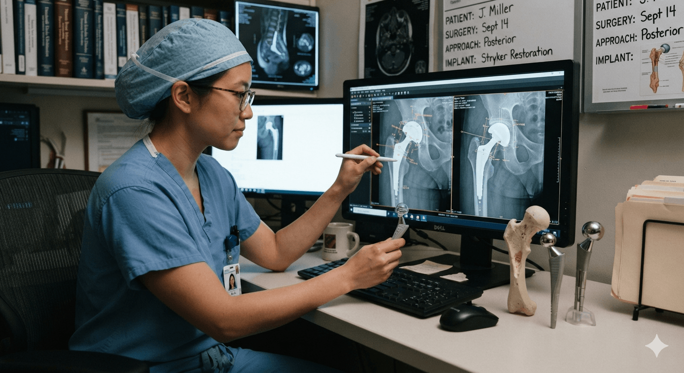 Detailed review of hip and knee replacement imaging