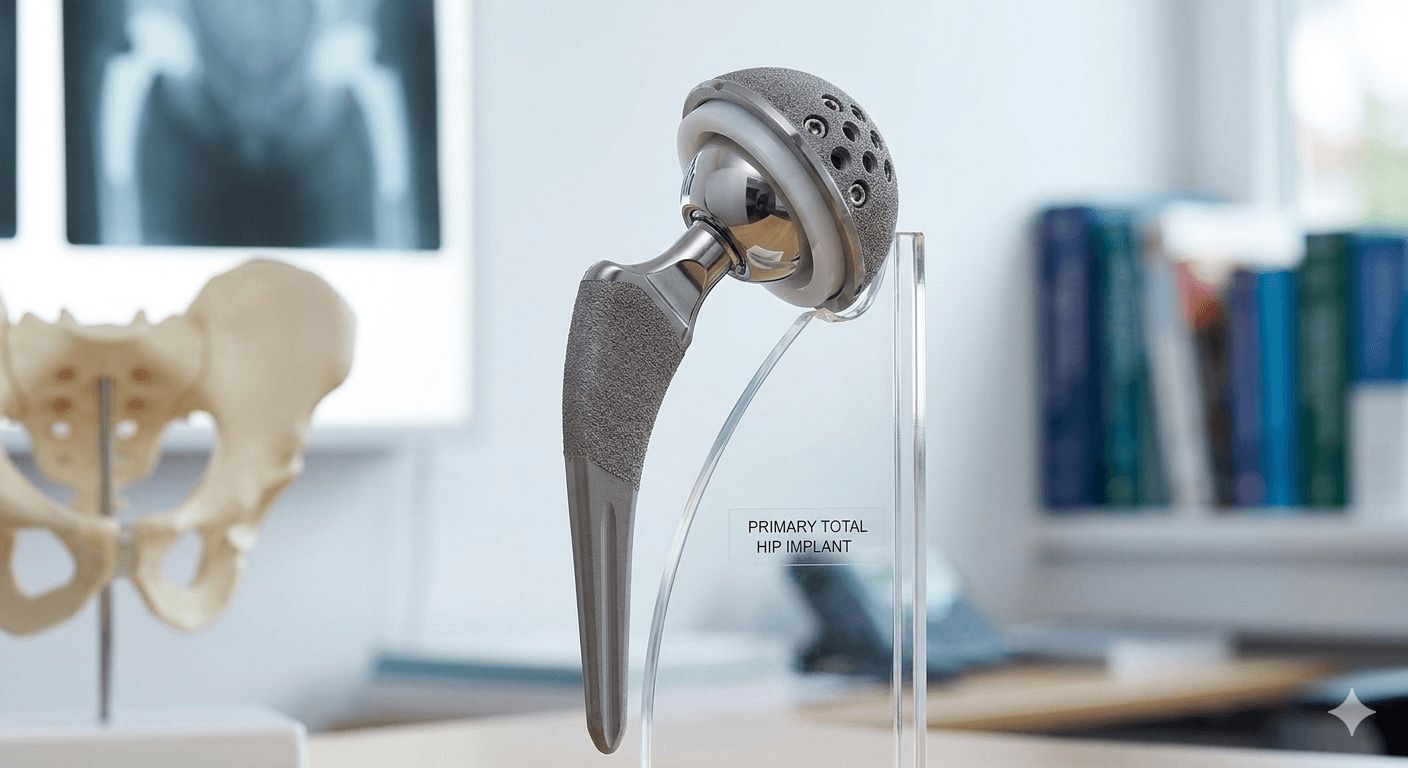Illustration of surgical planning for hip replacement