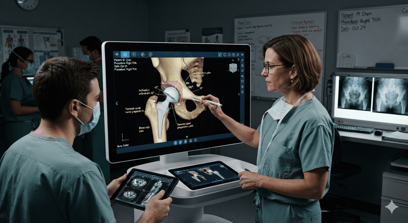Surgical planning for total hip replacement